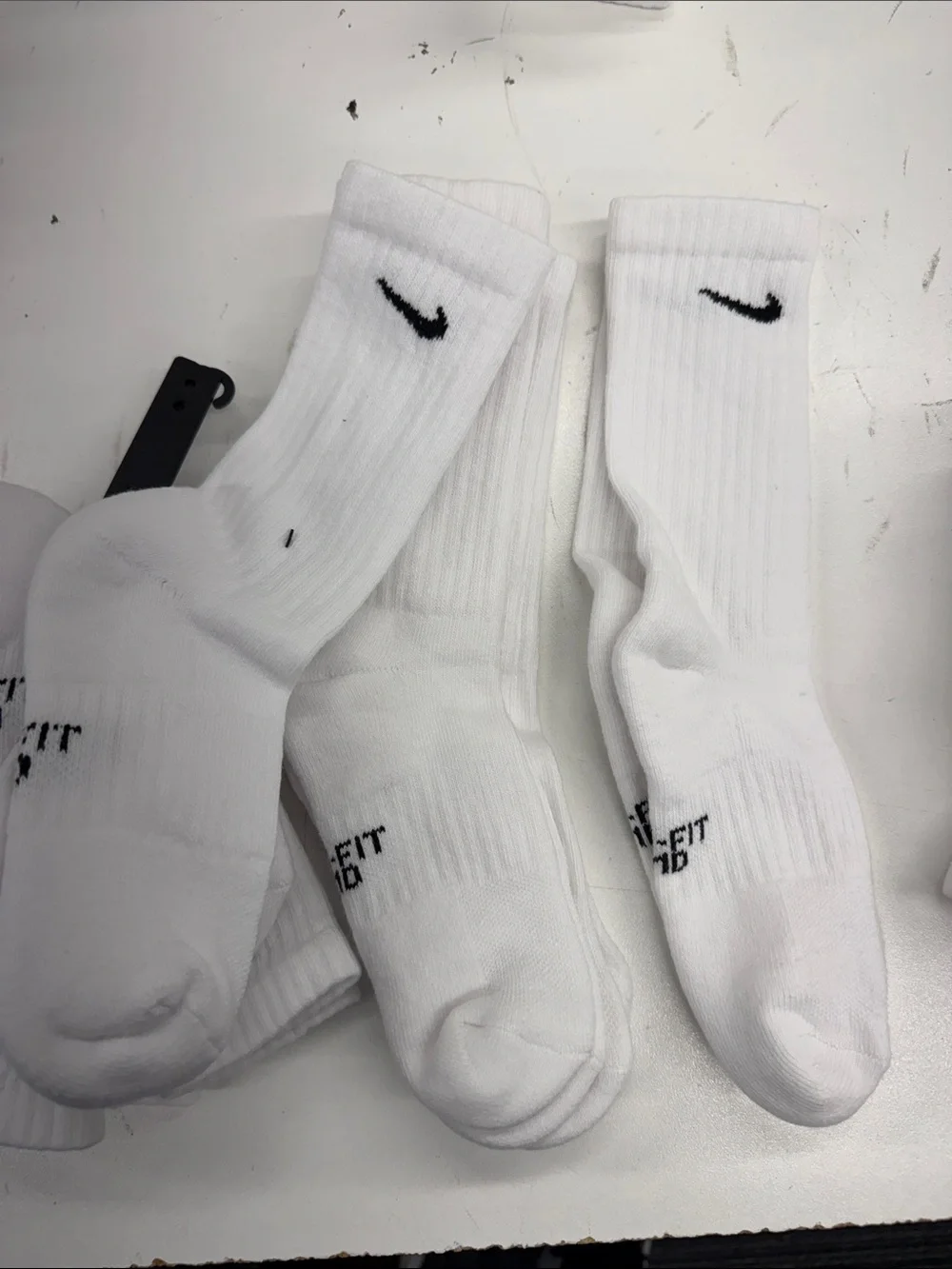 Nike White Crew Dri Fit Athletic Socks - New with damaged packaging - 10 pairs